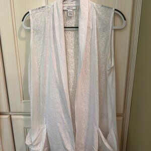 Style & Co Boho Paisley Print Open Front Drape Vest